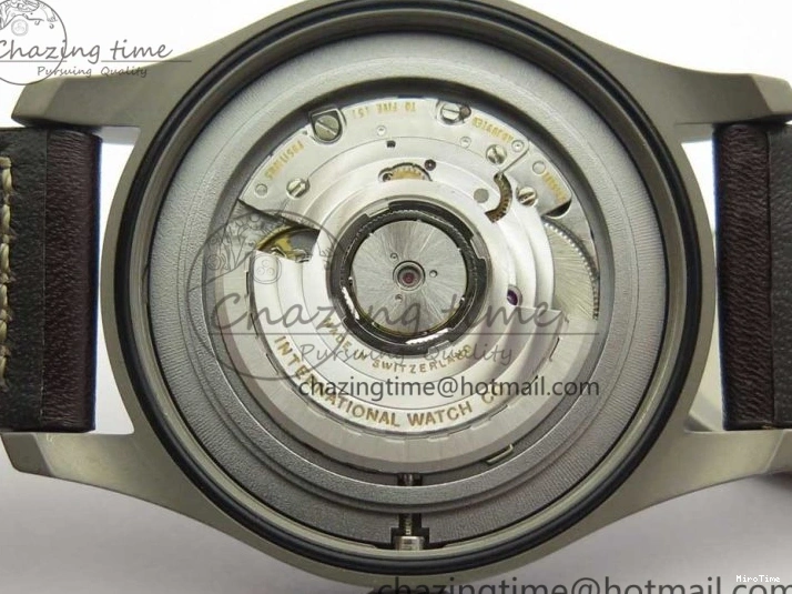 MIROTIME 0113 SmartChoice Mark XVIII IW327006 Titanium M+F 1:1 Best Edition Black Dial on Brown Leather Strap A 7145